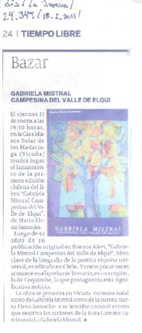 Gabriela Mistral campesina del Valle de Elqui