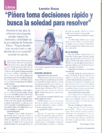 "Piñera toma decisiones rápido y busca la soledad para resolver" (entrevista)