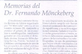 Memorias del Dr. Fernando Mönckeberg