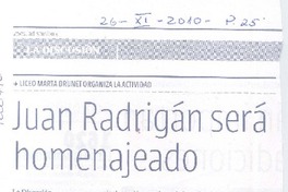 Juan Radrigán será homenajeado
