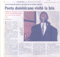 Poeta dominicano visitó la Isla