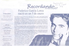 Federico García Lorca nació en un 5 de enero
