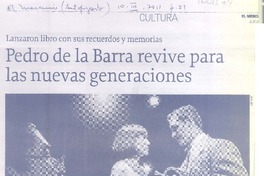 Pedro de la Barra revive para las nuevas generaciones