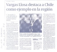 Vargas Llosa destaca a Chile como ejemplo en la región