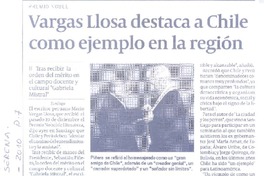 Vargas Llosa destaca a Chile como ejemplo en la región