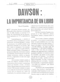Dawson, la importancia de un libro  [artículo] Pavel Oyarzún.