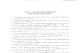 Publicaciones de arqueología de Hans Niemeyer Fernández  [artículo].