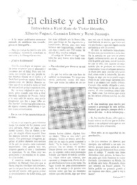 El chiste y el mito  [artículo] Víctor Briceño, Alberto Fuguet, Germán Liñero [y] René Naranjo.