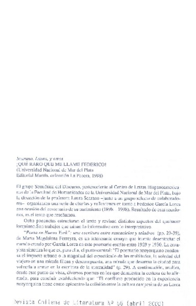 Qué raro que me llame Federico!  [artículo] Eduardo Godoy Gallardo.