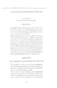 Las metáforas obsesivas de Neruda  [artículo] Jaime Blume S.
