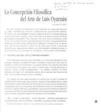 La concepción filosófica del arte de Luis Oyarzún  [artículo] Juan O. Cofré.