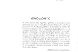 Yerko Moretic  [artículo] Carlos Orellana.
