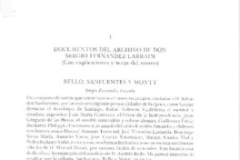 Bello, Sanfuentes y Montt  [artículo] Sergio Fernández Larraín.