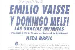 Emilio Vaisse y Domingo Melfi.  [artículo]