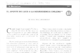 El aporte de Luco a la neurociencia chilena  [artículo] Nibaldo C. Inestrosa.