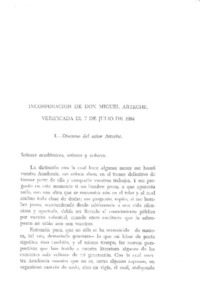 Incorporación de don Miguel Arteche : verificada el 7 de julio de 1964 [artículo] Eduardo Barrios.
