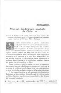 Manuel Rodríguez, símbolo de Chile.  [artículo]