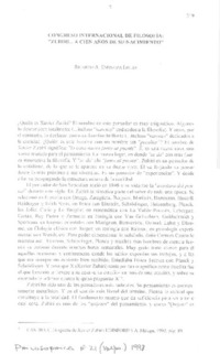 Congreso Internacional de Filosofía : "Zubiri...a cien años de su nacimiento"  [artículo] Ricardo A. Espinoza Lolas.