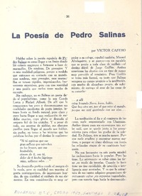 La poesía de Pedro Salinas  [artículo] Víctor Castro.