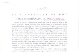 "Tercera residencia"  [artículo] Andrés Iduarte.
