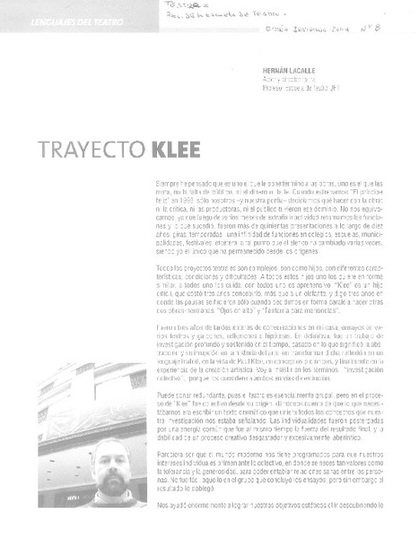 Trayecto Klee  [artículo] Hernán Lacalle S.