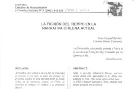 La Ficción del tiempo en la narrativa chilena actual  [artículo] Irma Césped Benítez y Carmen Balart Carmona.