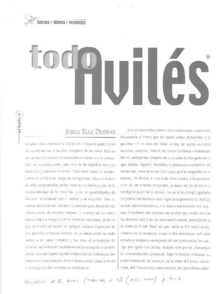 Todo Avilés  [artículo] Jorge Ruiz Dueñas.