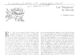 Las "Memorias" de Neruda  [artículo] Guillermo Araya.