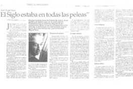 "El Siglo estaba en todas las peleas"  [artículo] Raúl Blanchet Muñoz.