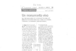 Un monumento vivo  [artículo] Camilo Marks.