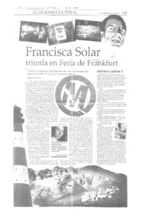 Francisca solar triunfa en Feria de Frankfurt  [artículo] Carolina Andonie Dracos.