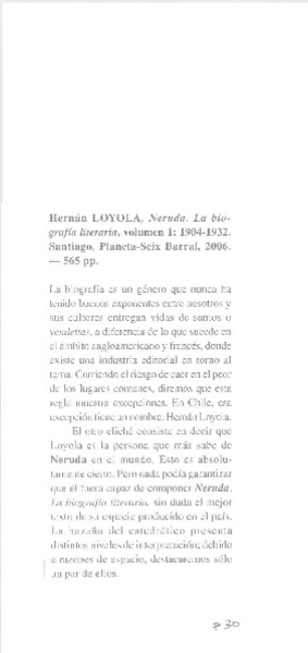 Neruda La biografía literaria  [artículo]Camilo Marks.