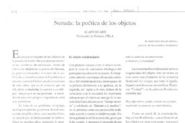 Neruda: la poética de los objetos  [artículo]Alain Sicard.