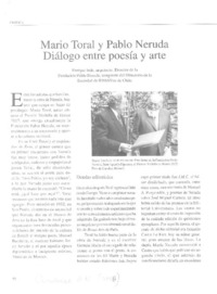 Mario Toral y Pablo Neruda. Diálogo entre poesíaa y arte  [artículo] Enrique Inda.