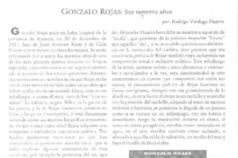 Gonzalo Rojas, sus noventa años  [artículo] Rodrigo Verdugo Pizarro..