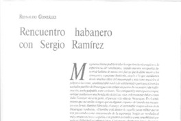 Reencuentro habanero con Sergio Ramírez (entrevista)  [artículo] Reynaldo González.