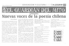 Nuevas voces en la poesía chilena  [artículo] Ricardo Tamayo.