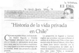 Historia de la vida privada en Chile  [artículo] Gonzalo Ampuero Brito.