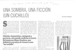 Una sombra, una ficción (un cuchillo)  [artículo] Vicente Undurraga.