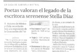 Poetas valoran el legado de la escritora serenense Stella Díaz  [artículo].