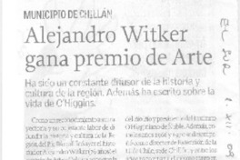 Alejandro Witker gana premio de arte  [artículo].