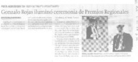 Gonzalo Rojas iluminó ceremonia de Premios Regionales  [artículo].