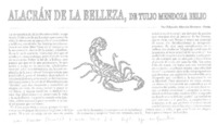 Alacrán de la belleza, de Tulio Mendoza Belio  [artículo] Edgardo Alarcón Romero.