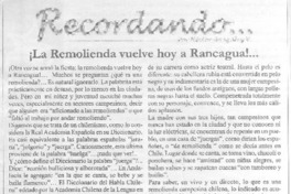 ¡La Remolienda vuelve hoy a Rancagua!  [artículo] Héctor González V.