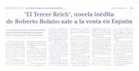 "El Tercer Reich", novela inédita de Roberto Bolaño sale a la venta en España  [artículo].