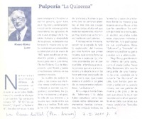 Pulpería "La Quincena"  [artículo] Marino Muñoz Lagos.