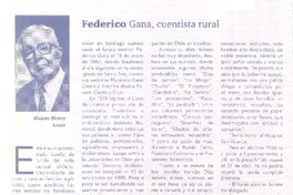 Federico Gana, cuentista rural  [artículo] Marino Muñoz Lagos.