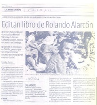 Editan libro de Rolandro Alarcón  [artículo] Carolina Marcos.