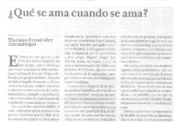 ¿Qué se ama cuando se ama?  [artículo] Mariano Fernández Amunátegui.