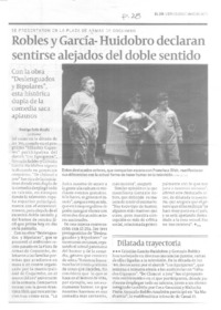 Robles y García-Huidobro declaran sentirse alejados del doble sentido  [artículo] Rodrigo Solís Acuña.